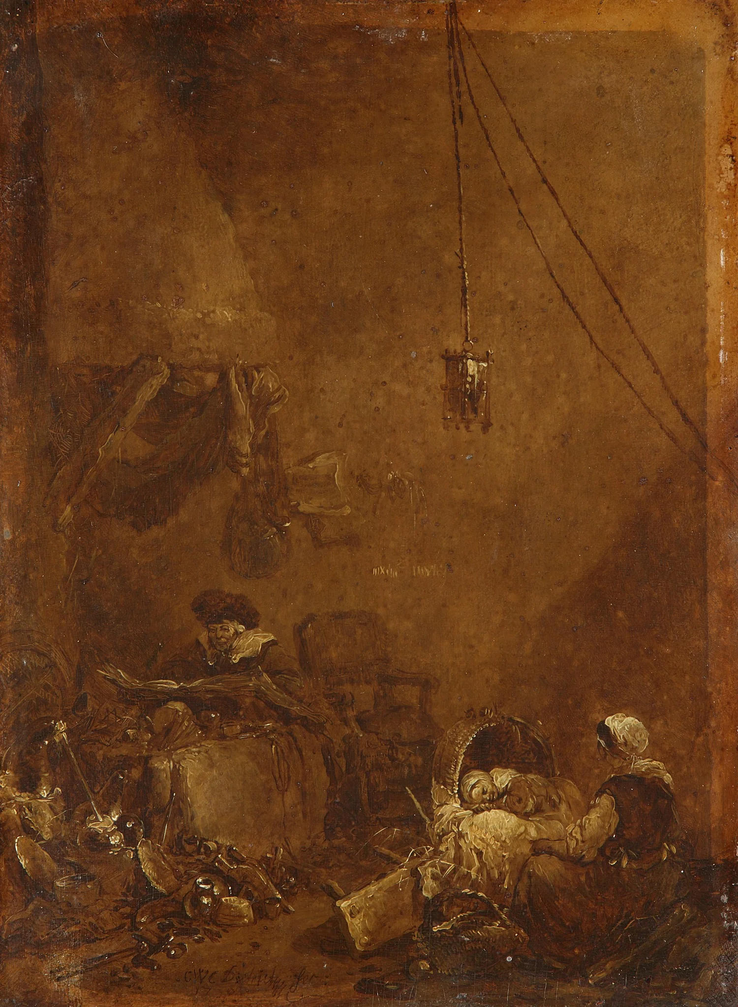 An Alchemists' Workshop, by Christian Wilhelm Ernst Dietrich, paint, 1730