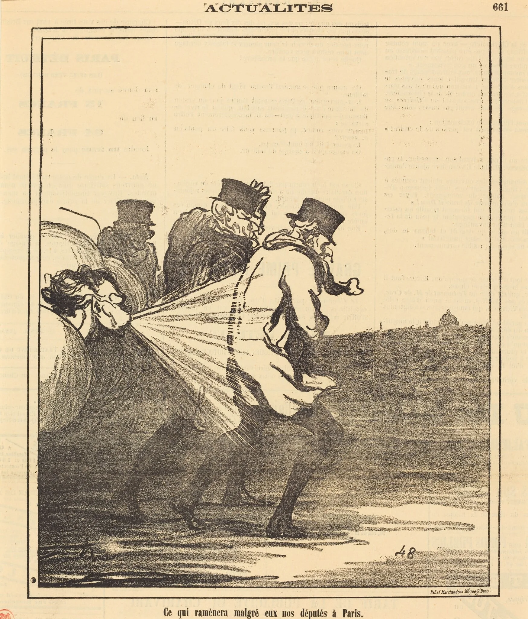 Ce qui ramènera... nos députés à Paris, by Honoré Daumier, 1871