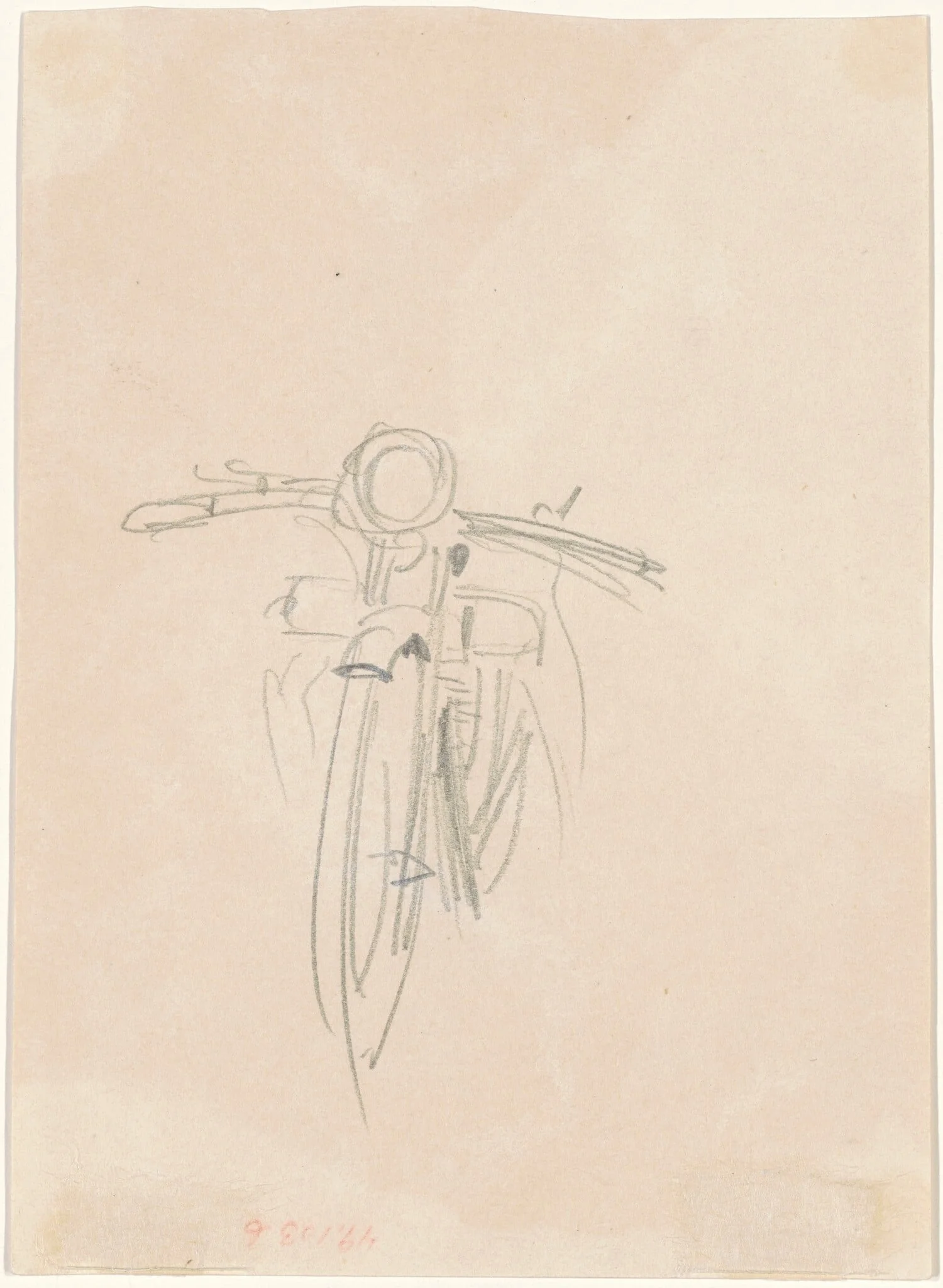 Motorcycle [verso], by John Singer Sargent, graphite, 1918