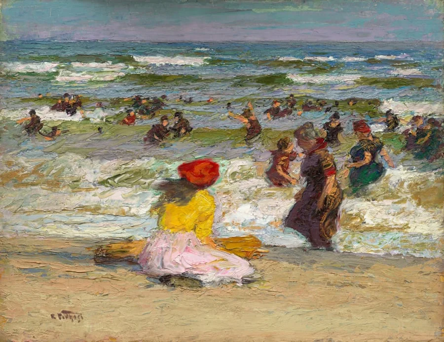 In the Surf (recto), by Edward Henry Potthast, unspecified, 1910