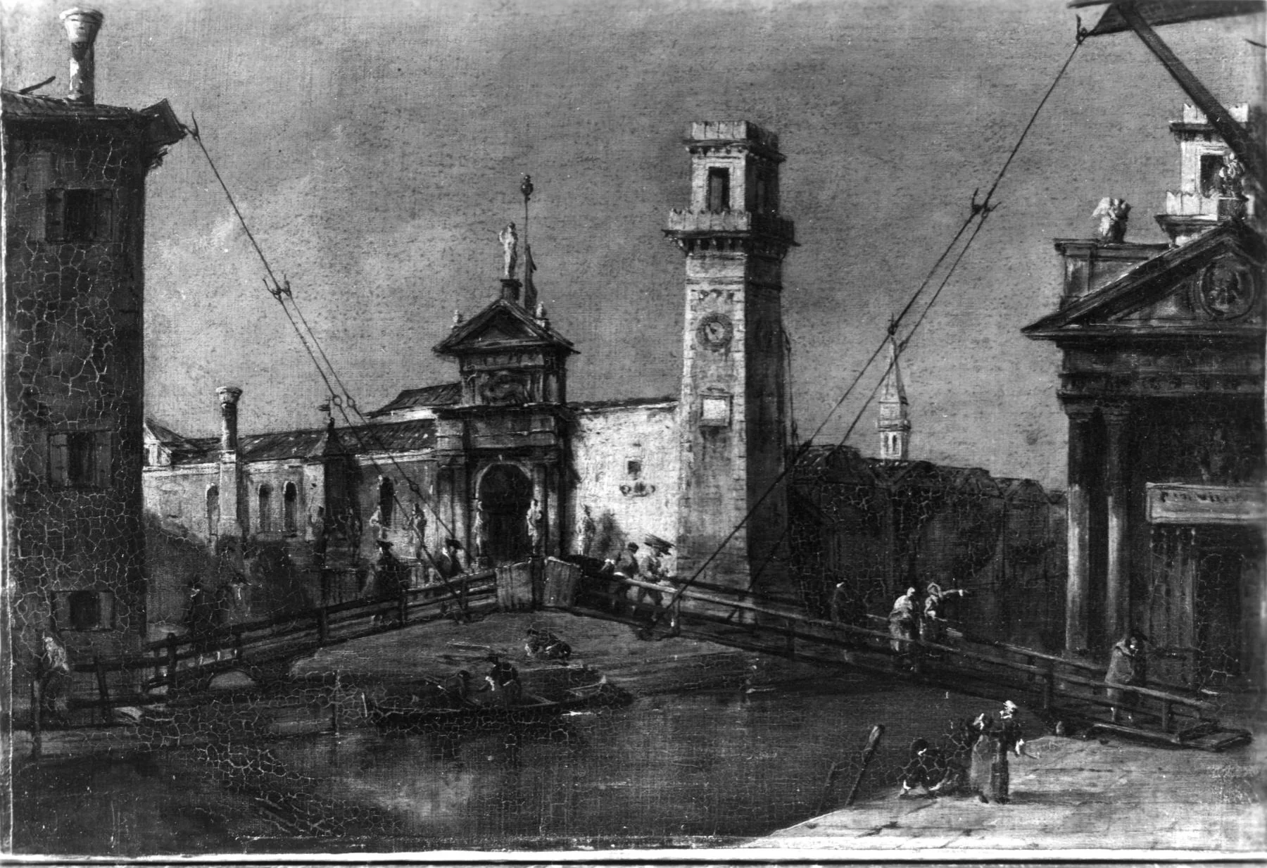 The Arsenal, Venice, by Francesco Guardi, oil, 1750