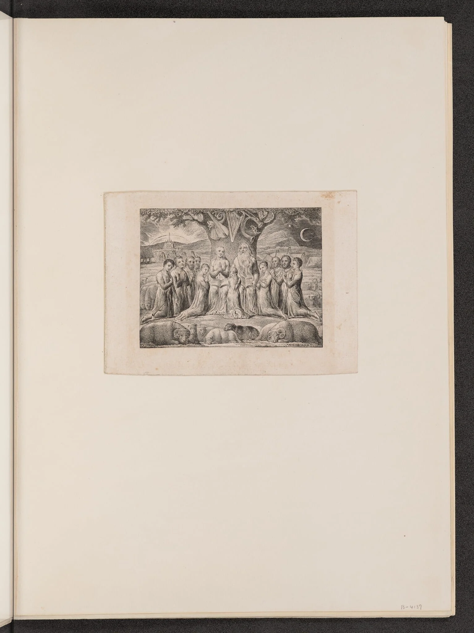 Job and His Family, by William Blake, ink, 1825