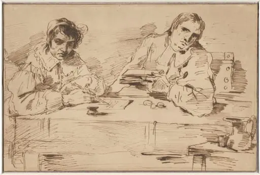 Self-Portrait Writing with a Companion
