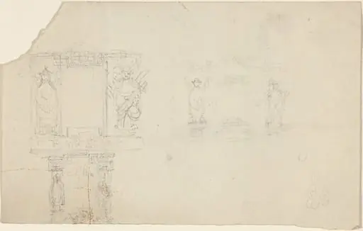 Structure with Figures in Asian Dress (Illustration for “The Casket”?)