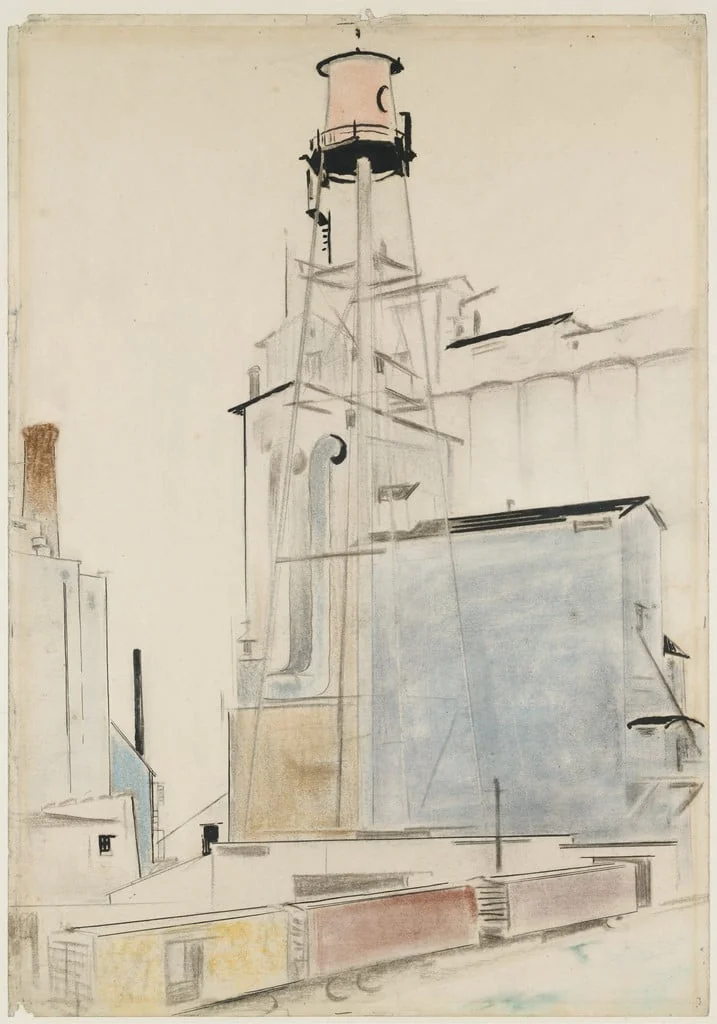 Untitled, by Preston Dickinson, pastel, 1924