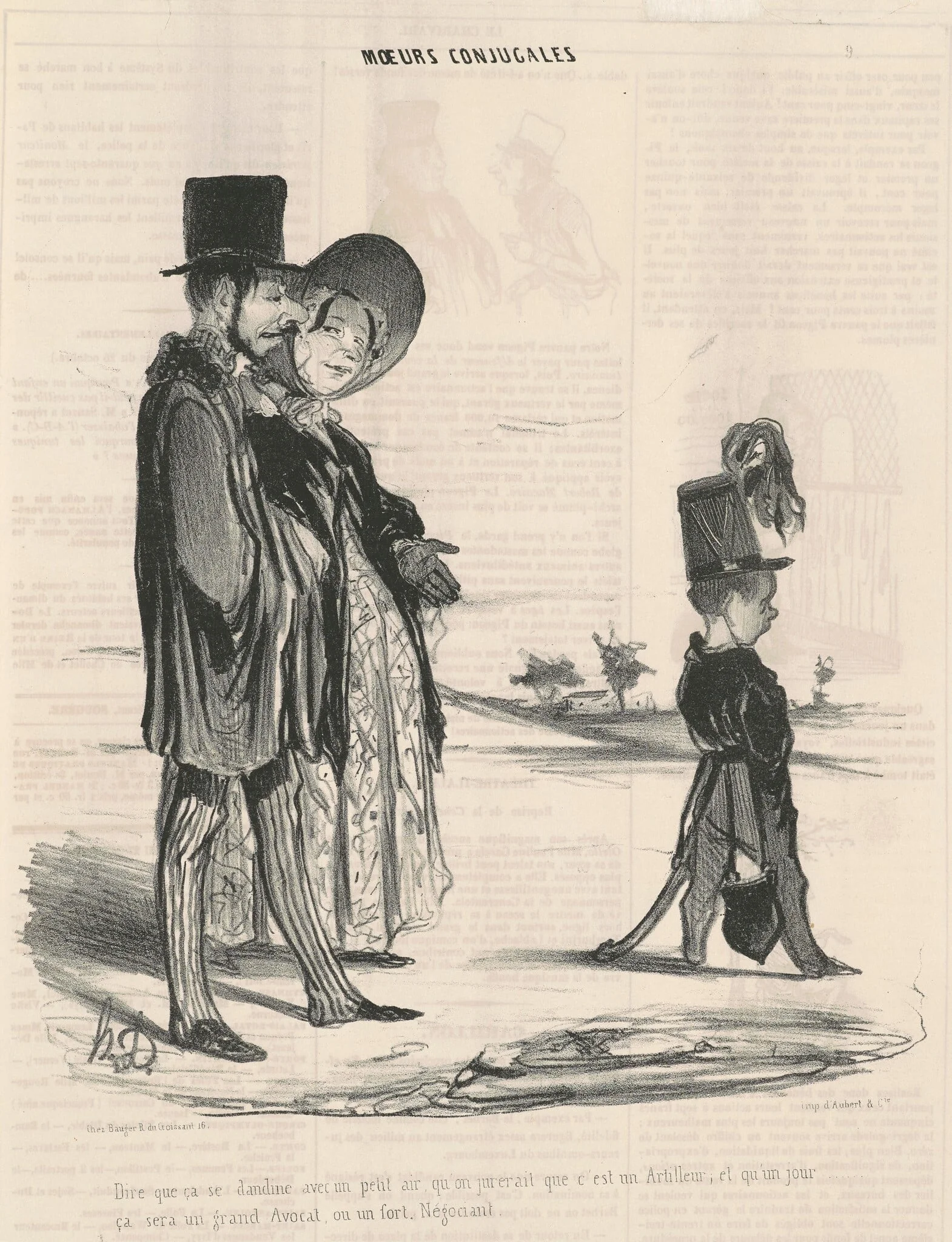 Dire que ça si dandine avec un petit air..., by Honoré Daumier, ink, 1839
