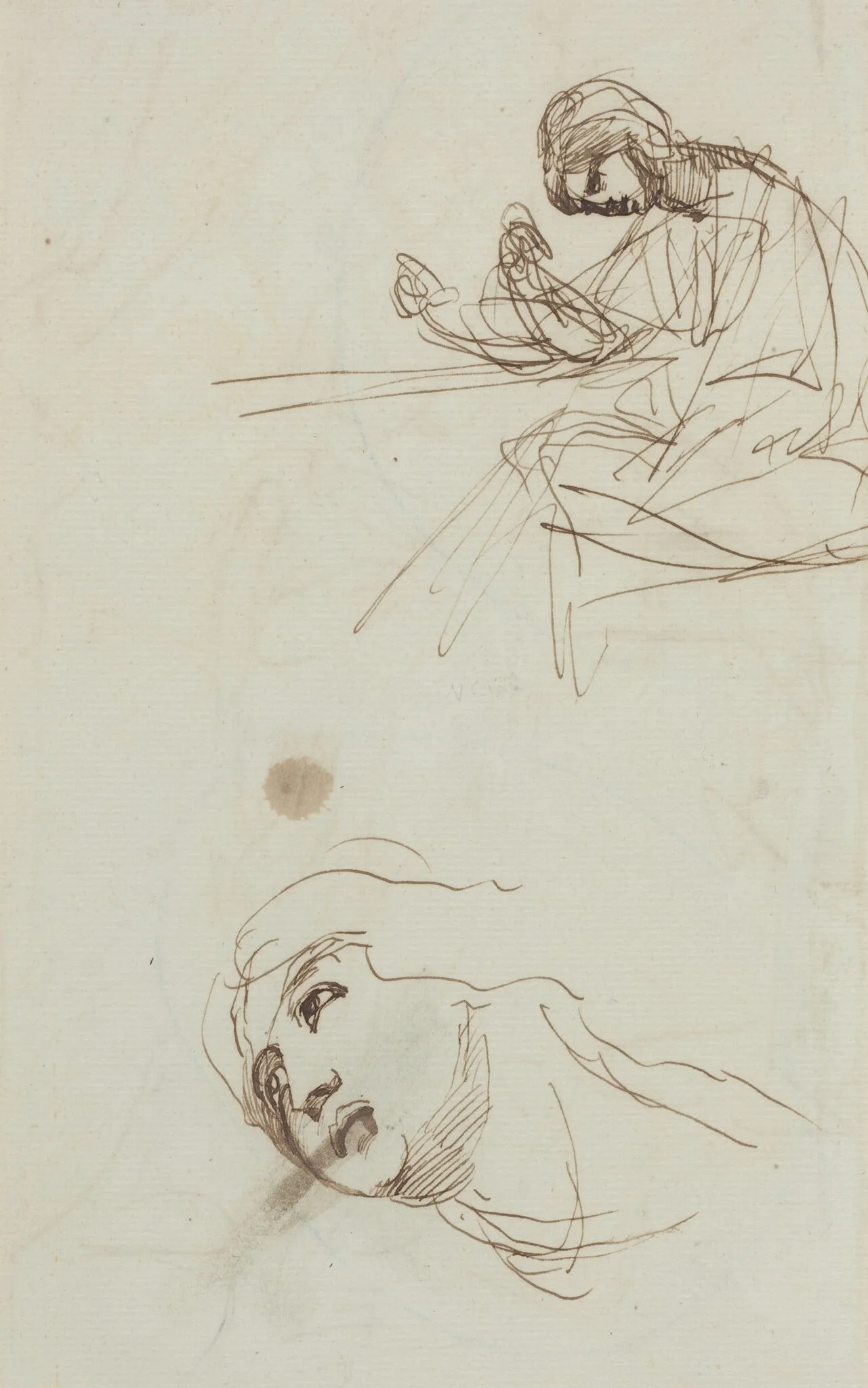 Figure Studies [verso], by George Romney, ink, 1784