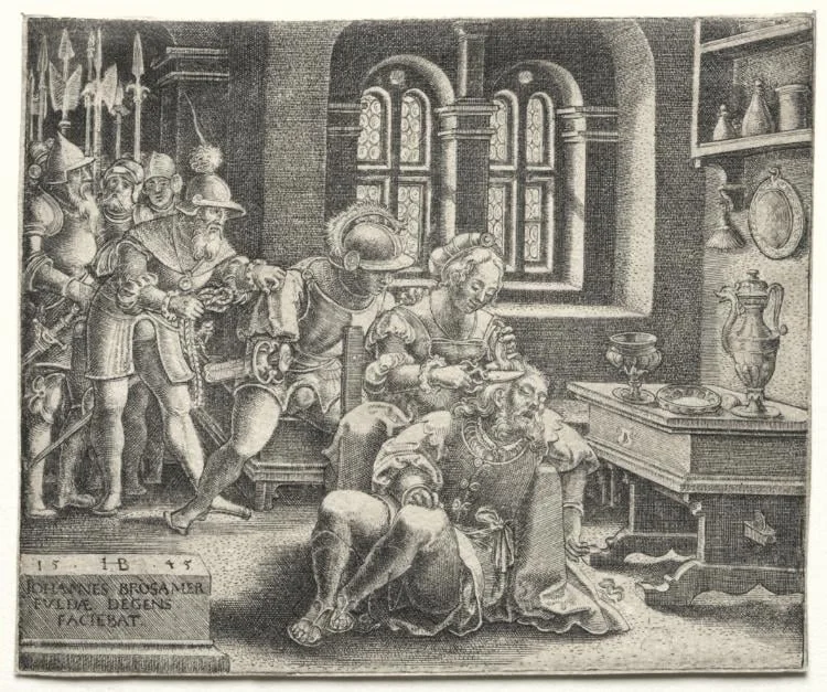 Samson and Delilah, by Hans Brosamer, 1545