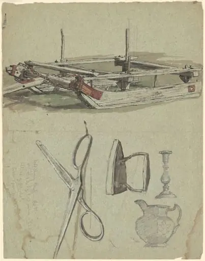 Studies of a Sled and Various Household Objects