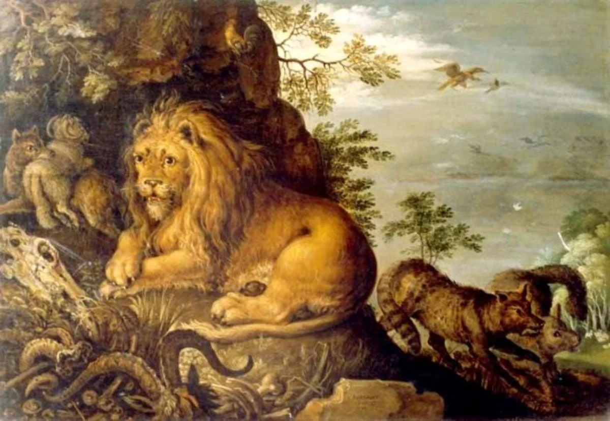 Leul în fața peșterii, by Roelant Savery, unspecified, 1650