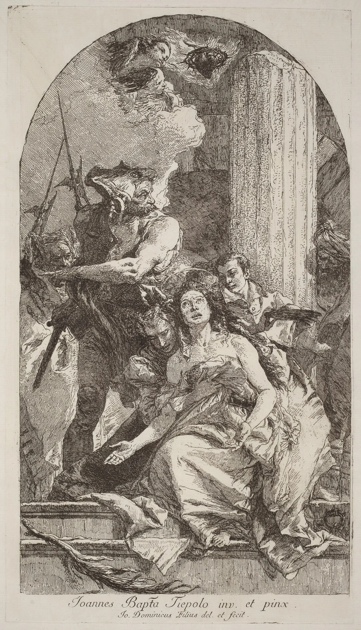 Martyrdom of Saint Agatha, by Giovanni Domenico Tiepolo, ink, 1766