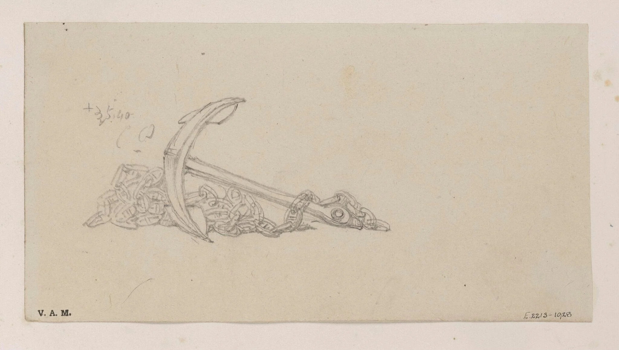 An anchor and chain, by George Chinnery, 8