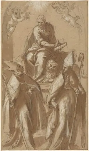 Saint Mark with Two Bishops and Putti