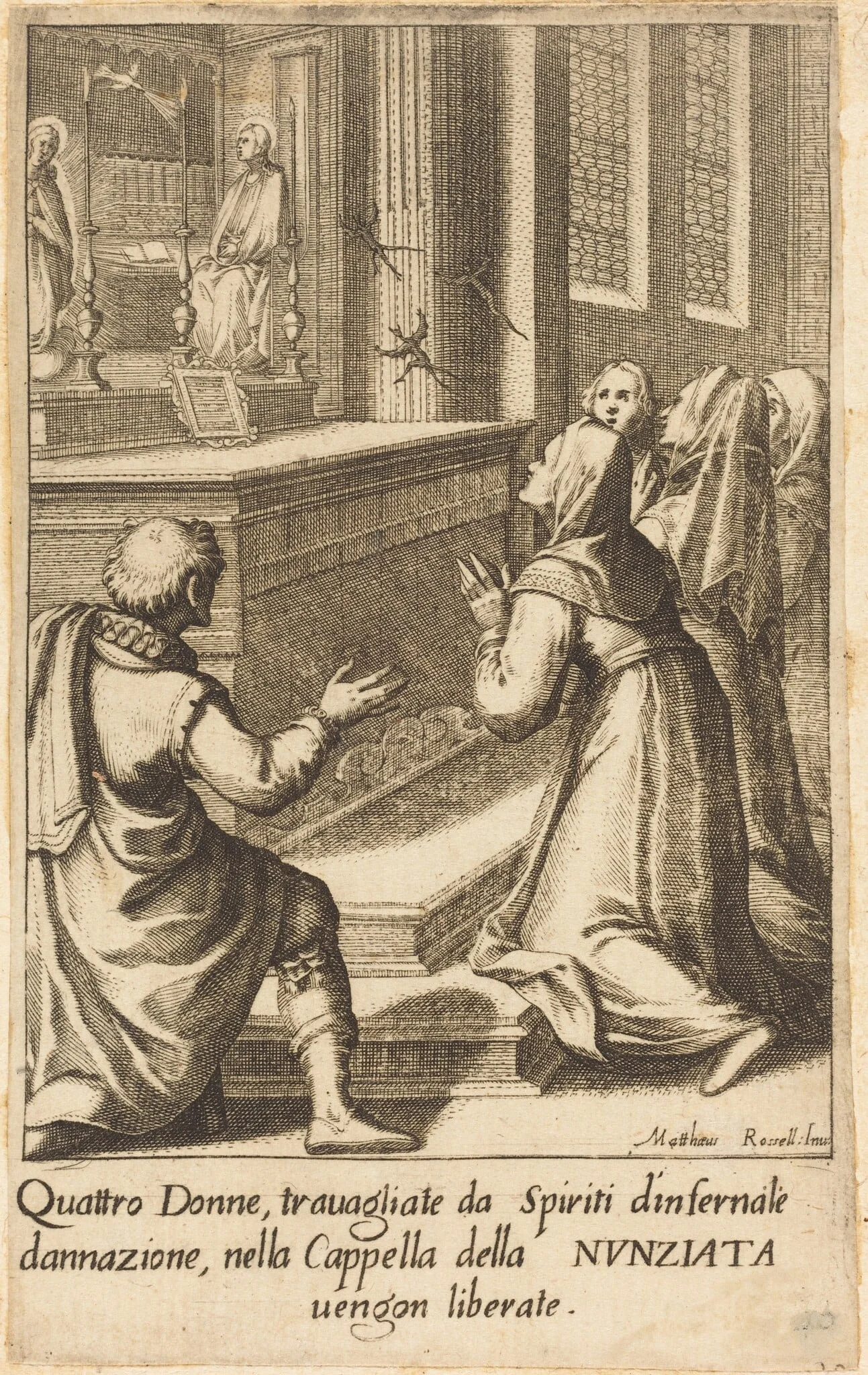 Four Women, by Jacques Callot, ink, 1619