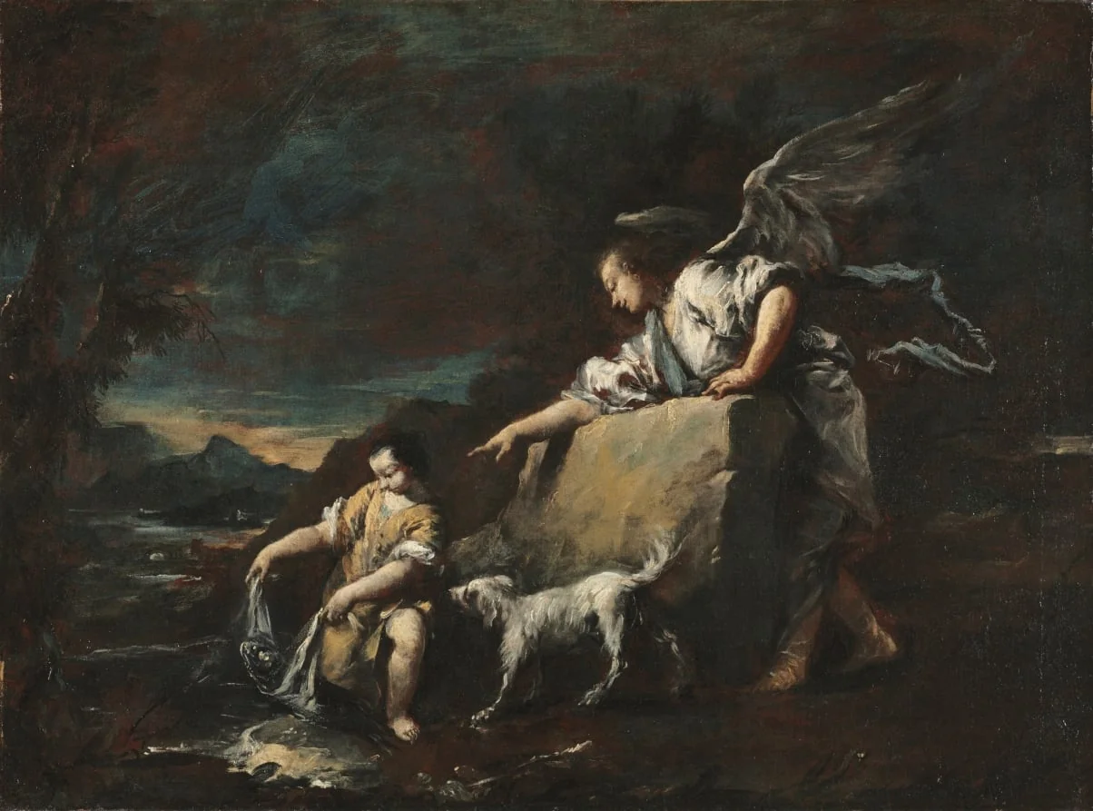 Tobias and the Angel, by Francesco Guardi, unspecified, 1754