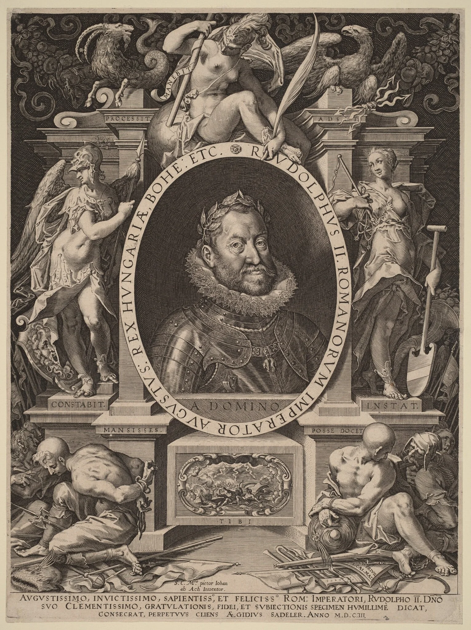 Rudolph II, by Aegidius Sadeler II, ink, 1603