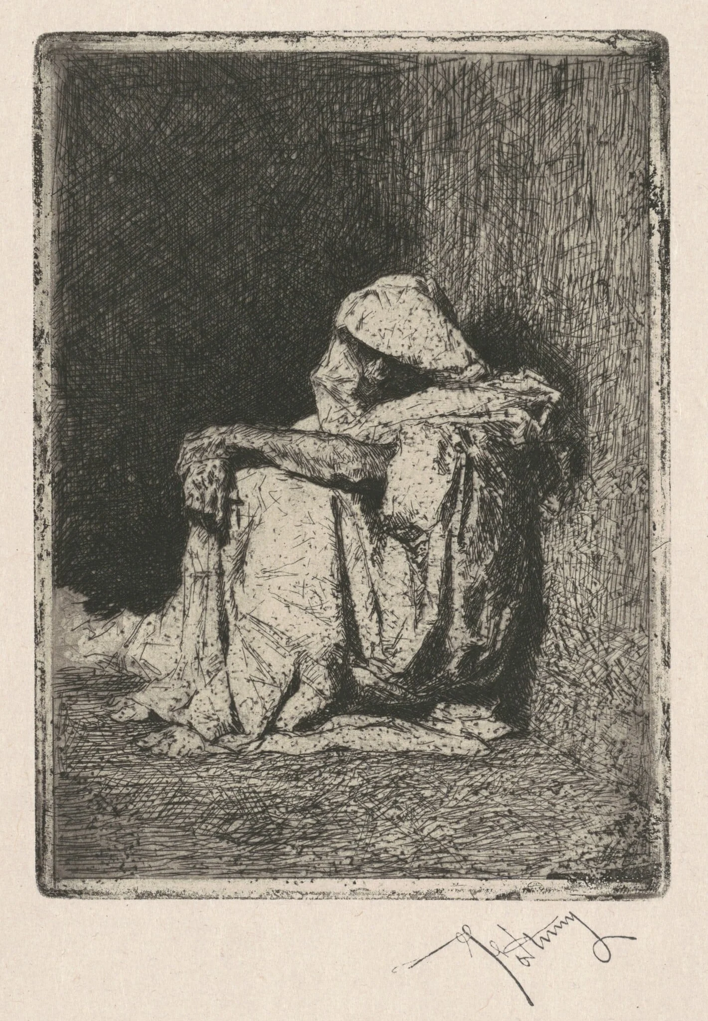 Arabe assis (Seated Arab), by Mariano Fortuny Marsal, ink, 1873
