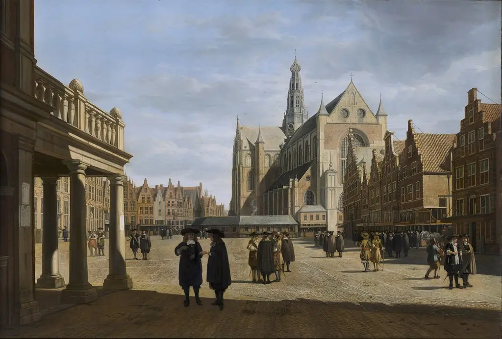 View of the Fish Market in Haarlem from the City Hall