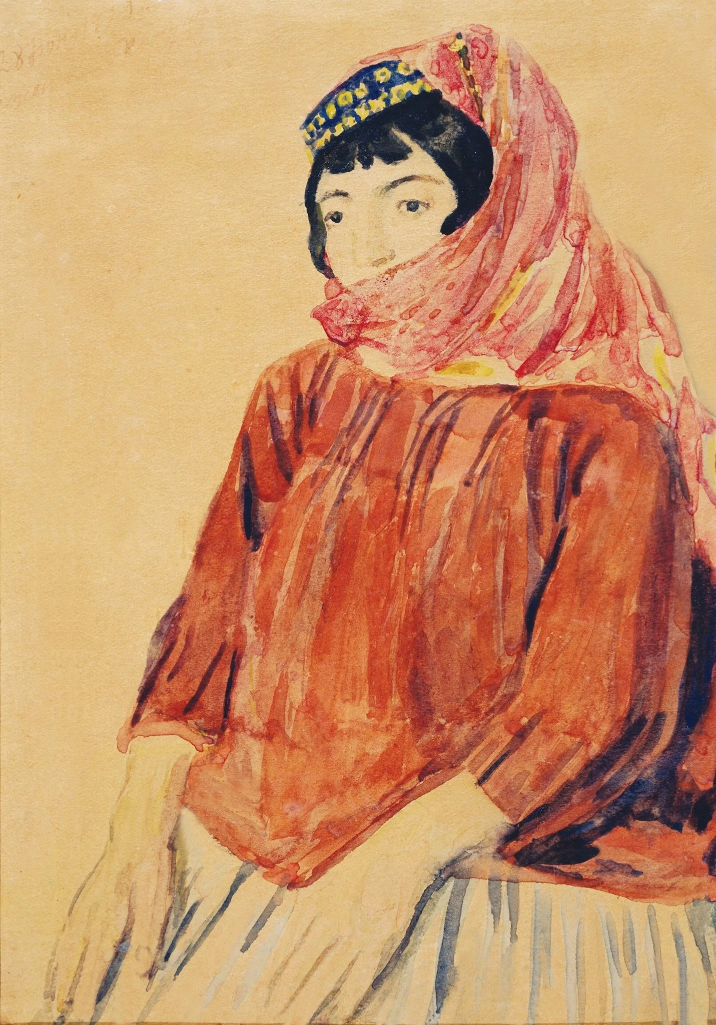 Refugee Woman, by Bahruz Kangarli, watercolor, 1920