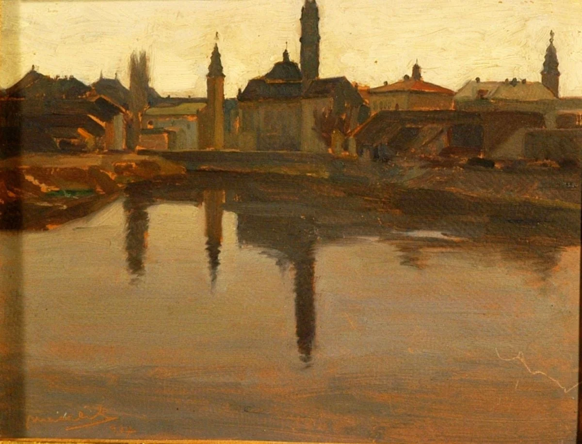 Contrejour (Apus de soare la Oradea), by Alfred Macalik, 1927