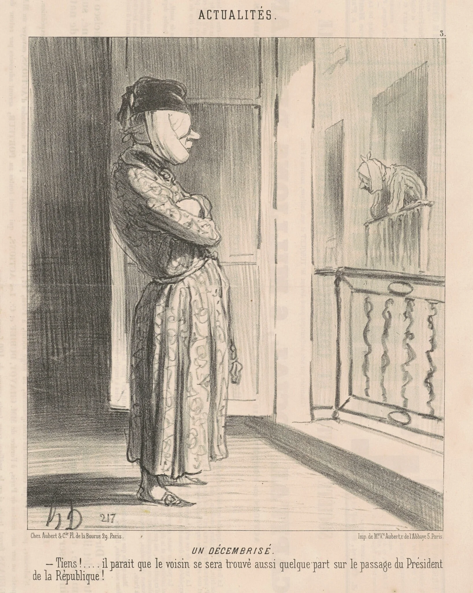 Un Décembrisé, by Honoré Daumier, ink, 1850
