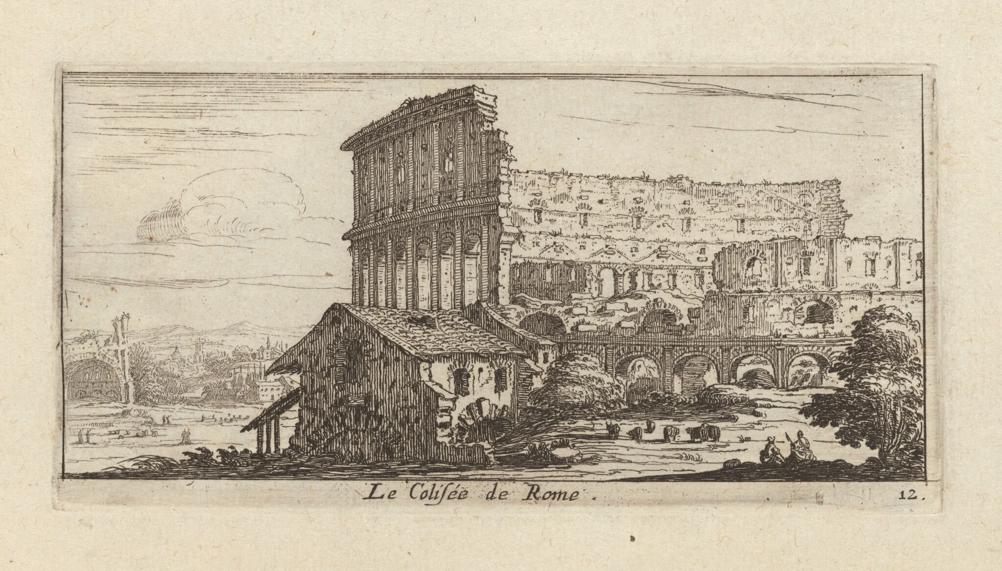 Le Colisée de Rome, by Israël Silvestre, ink, 1650