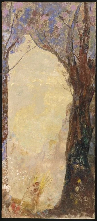 Jacob Wrestling with the Angel, by Odilon Redon, oil, 1907