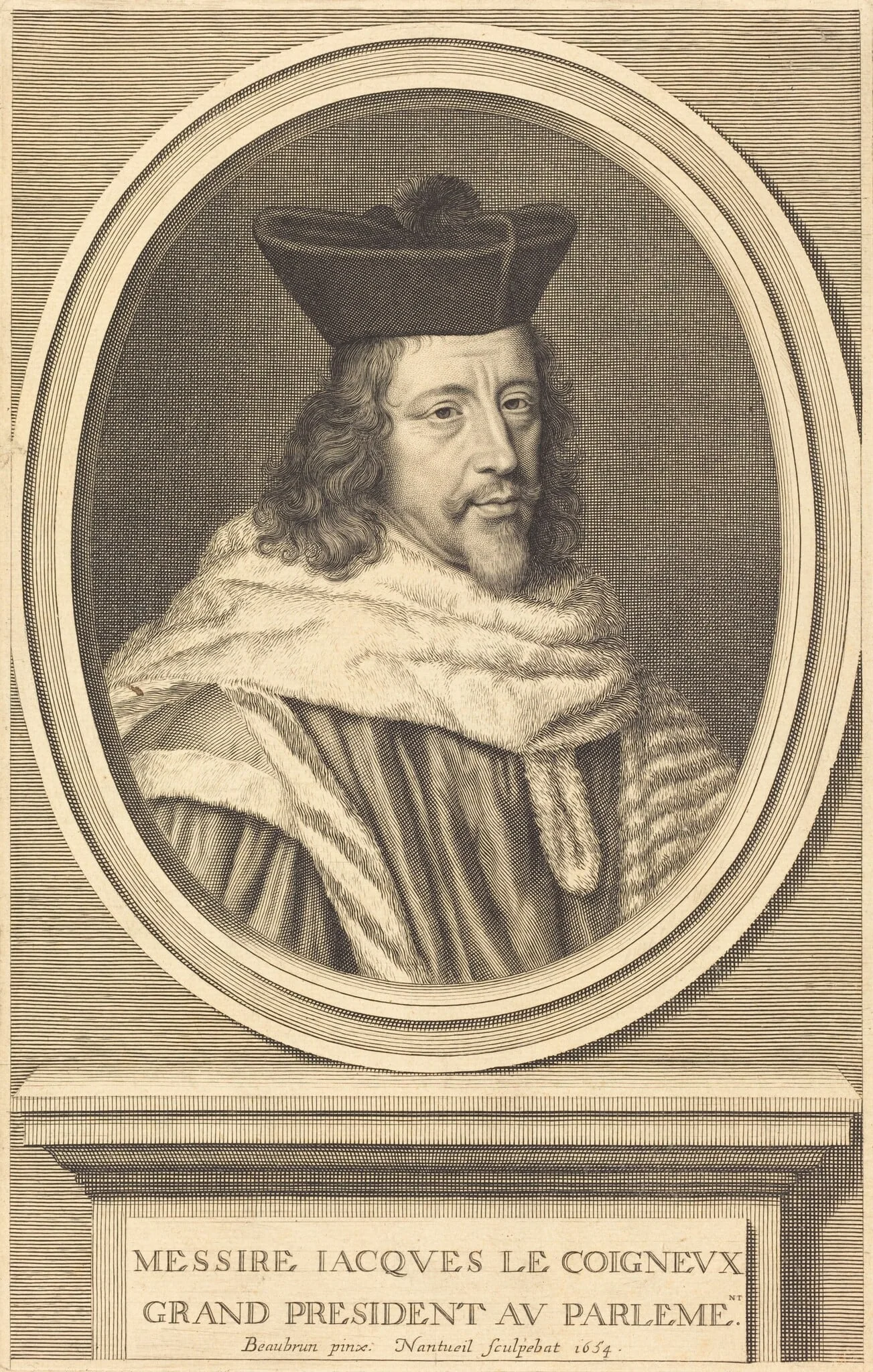 Jacques Le Coigneux, by Robert Nanteuil, ink, 1654