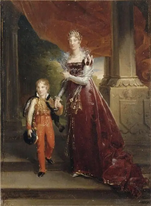 Marie Amélie, Duchess of Orléans with her son the Duke of Chartres