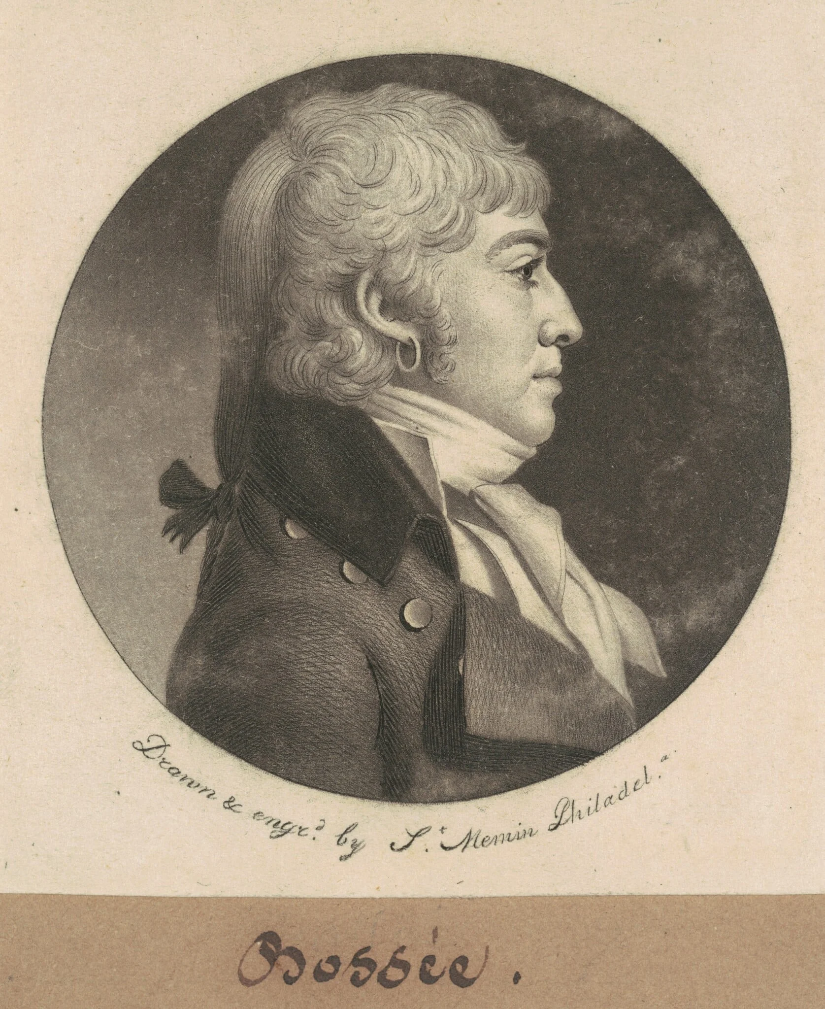 Bossée, by Charles Balthazar Julien Févret de Saint-Mémin, ink, 1800