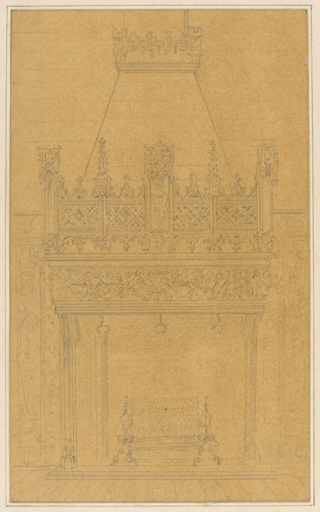 Drawing attributed to Pugin, by A.W.N. Pugin, 1842
