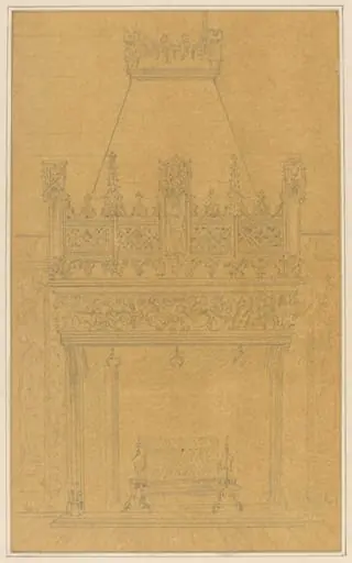 Drawing attributed to Pugin