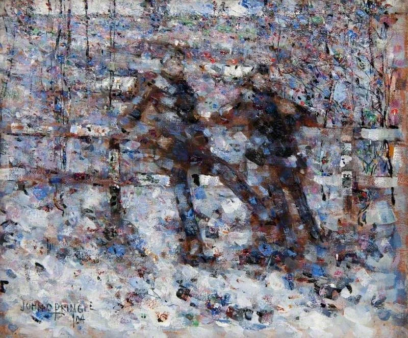 Two Figures at a Fence, by John Quinton Pringle, oil, 1904