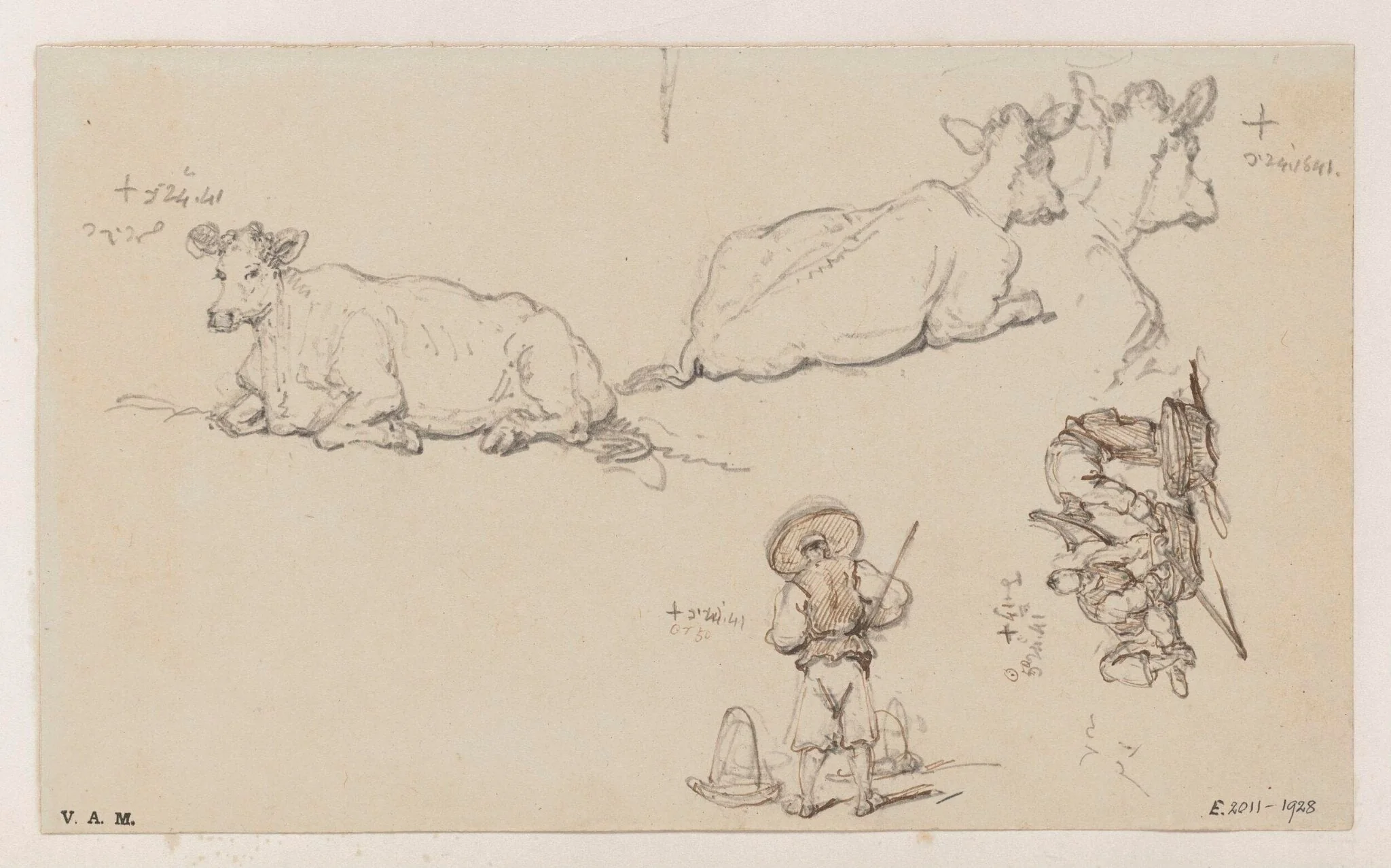 Figures and cattle, by George Chinnery, 14