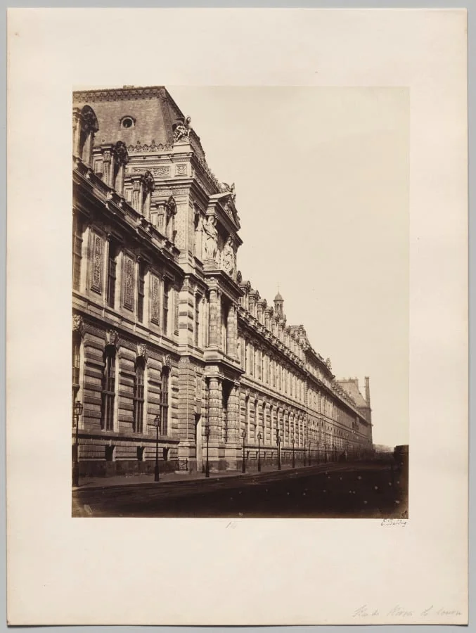 Louvre, Façade rue de Rivoli, Paris, by Édouard Baldus, 1855