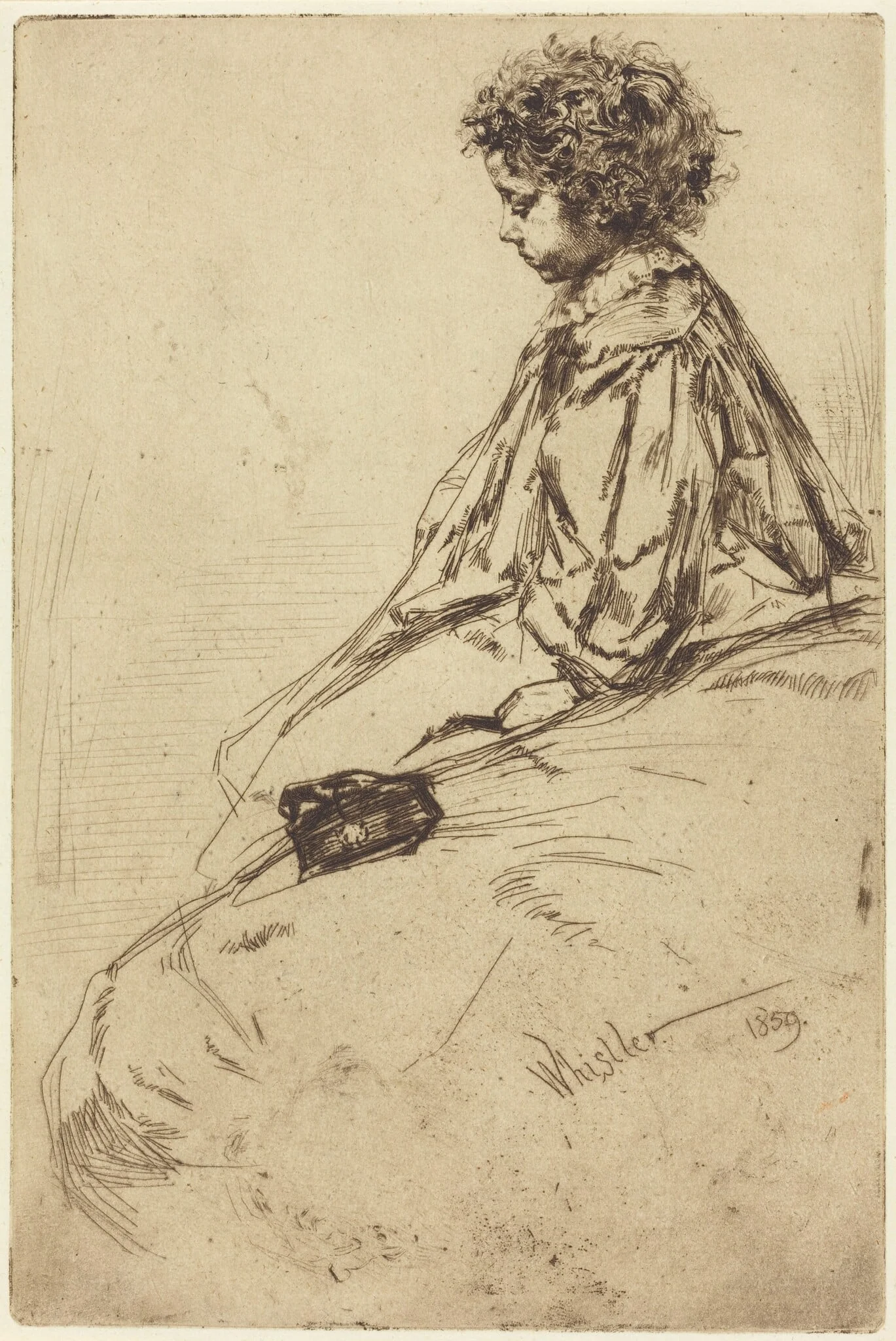 Bibi Lalouette, by James McNeill Whistler, ink, 1859