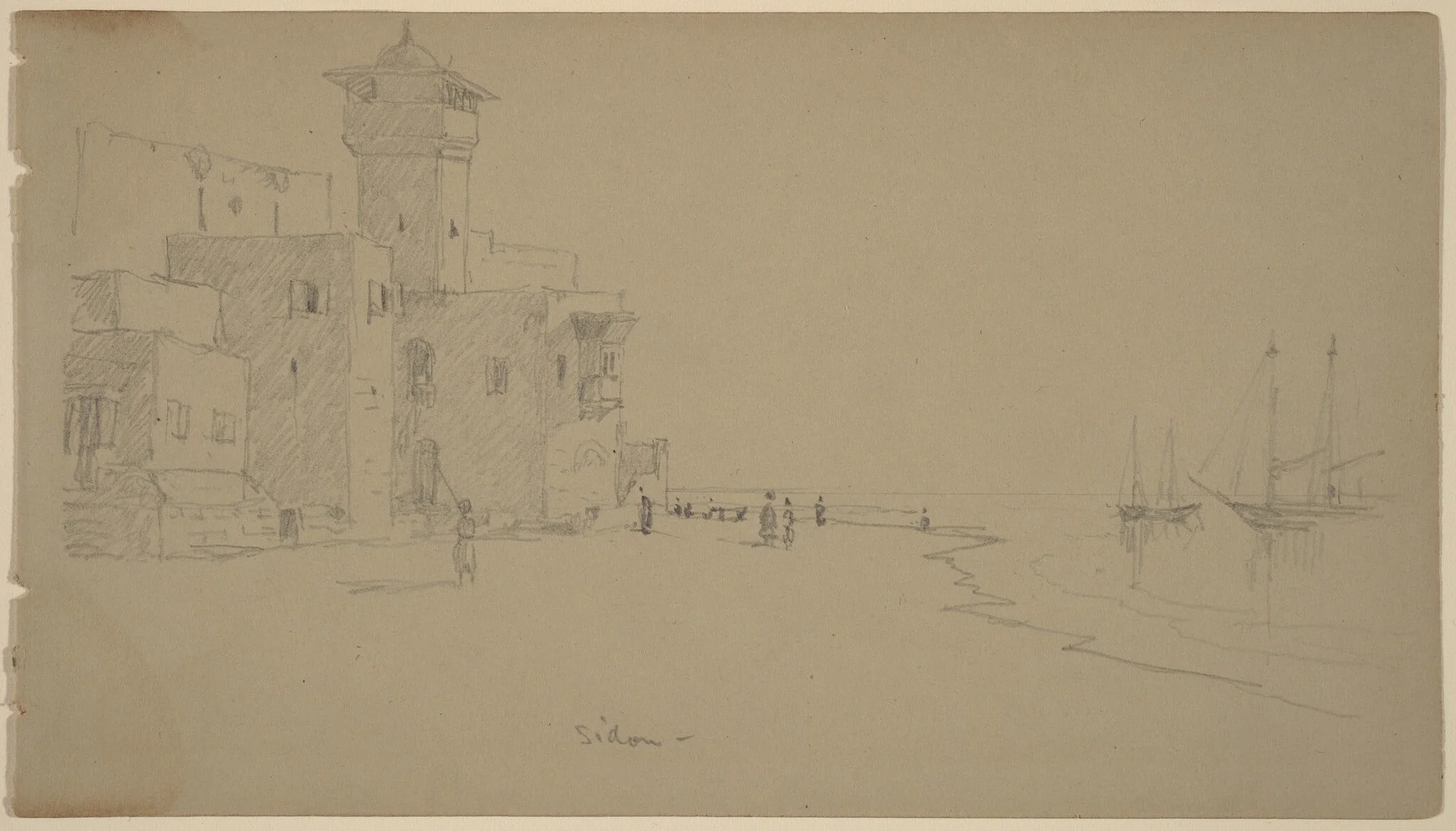 Sidon, by Sanford Robinson Gifford, graphite, 1868