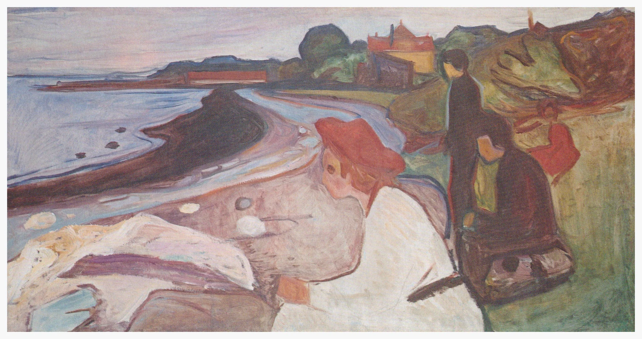Young People on the Beach (The Linde Frieze), by Edvard Munch, oil, 1904