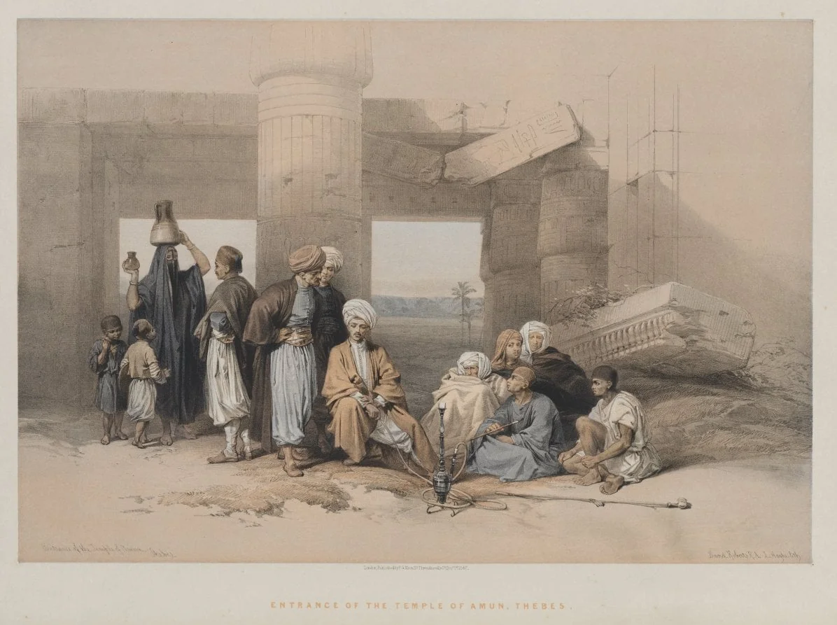 Egypt and Nubia, Volume II: Entrance of the Temple of Amun, Thebes, by Louis Haghe, 1847