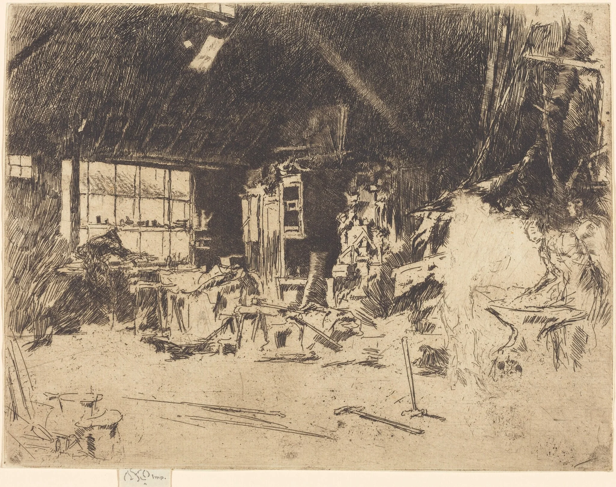 The Smithy, by James McNeill Whistler, ink, 1880