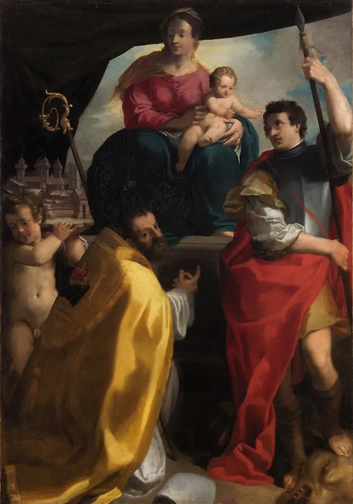 Maria mit dem Kind und den Hl. Maurelius und Georg