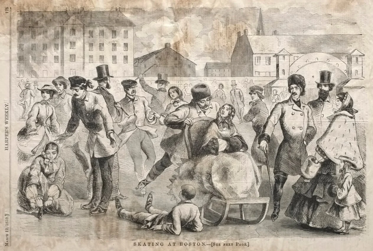 Skating at Boston, by Winslow Homer, 1859