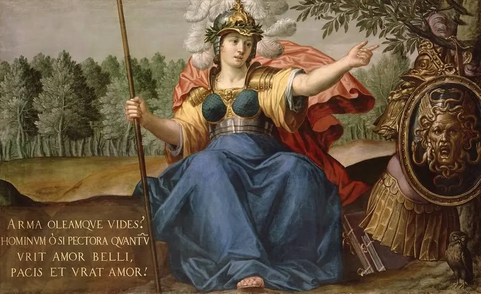 Minerva als Friedensbringerin (Werkstatt)