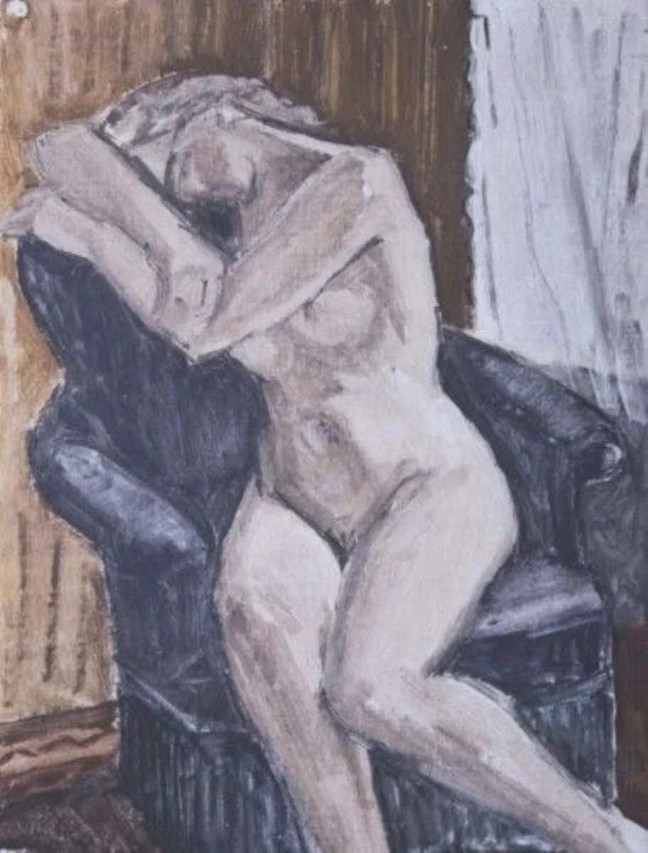 Nud pe fotoliu albastru, by Theodor Pallady, unspecified