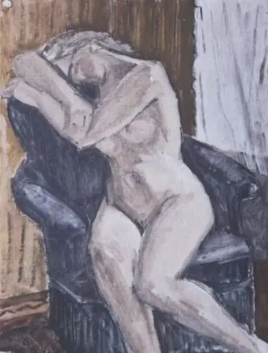 Nud pe fotoliu albastru