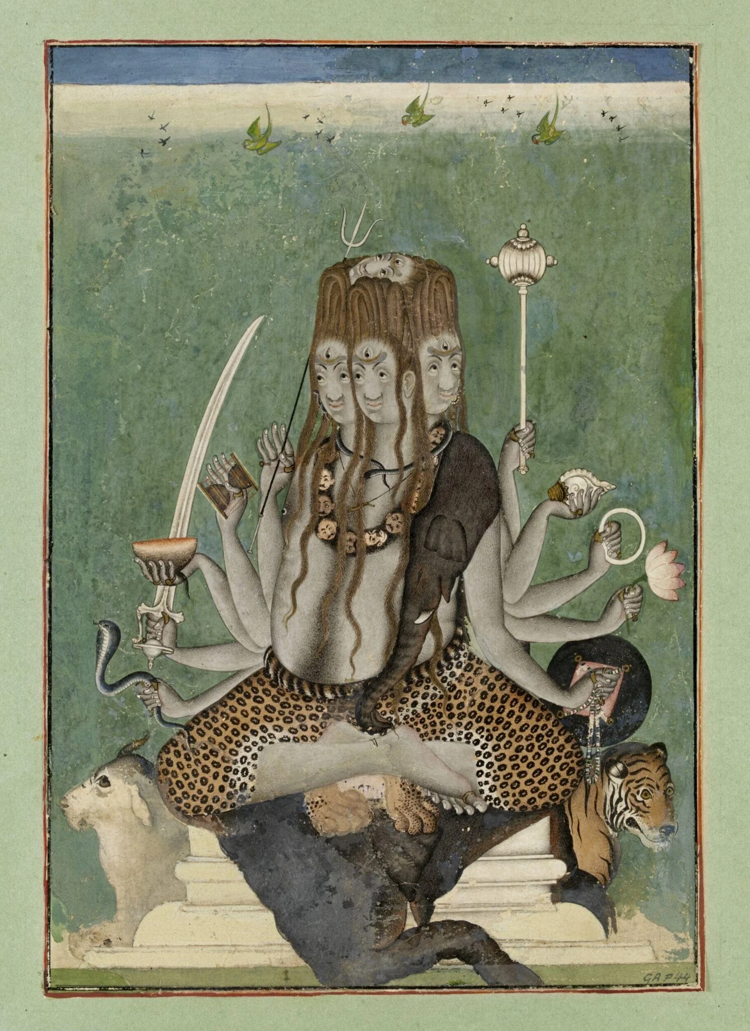 Shiva, by Unknown, paint, 1730