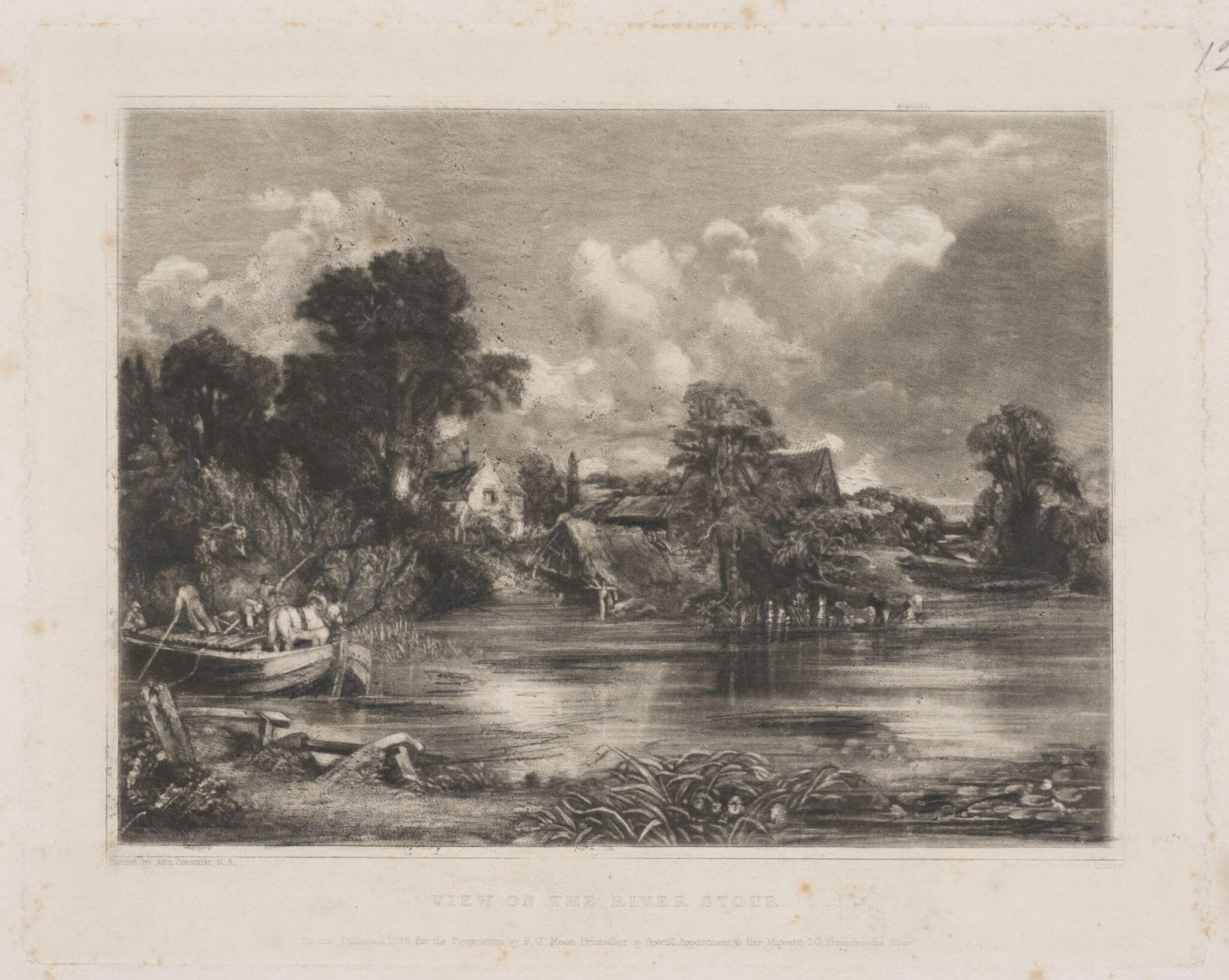 VIEW ON THE RIVER STOUR, by John Constable, 1850
