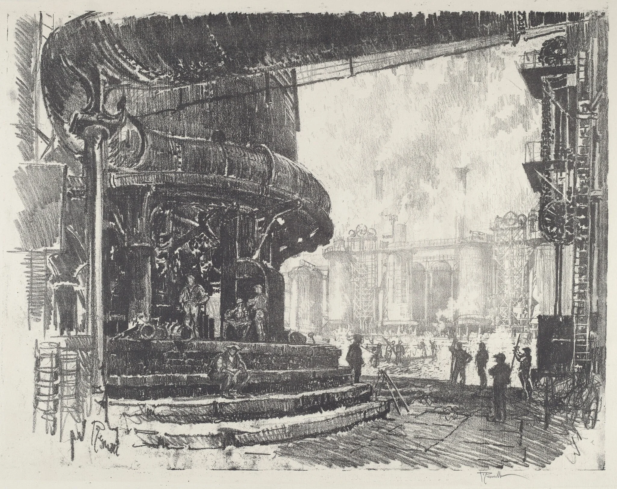 Making Pig-Iron, by Joseph Pennell, ink, 1916