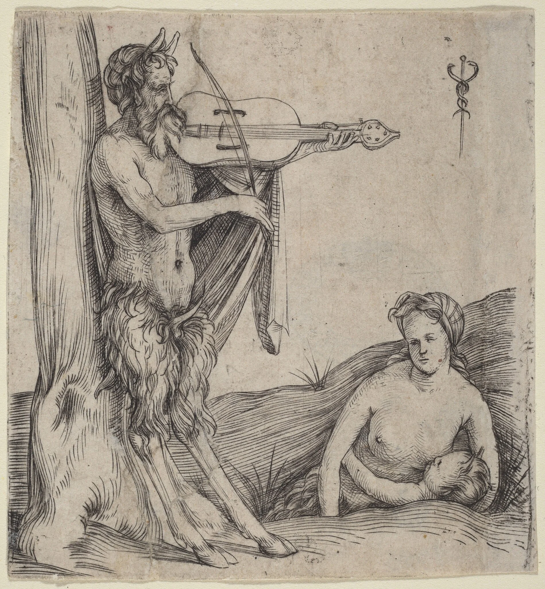Satyr's Family, by Jacopo de' Barbari, ink, 1504