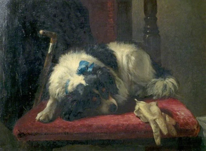 Sleeping Dog, by Thomas Earl, oil, 1853